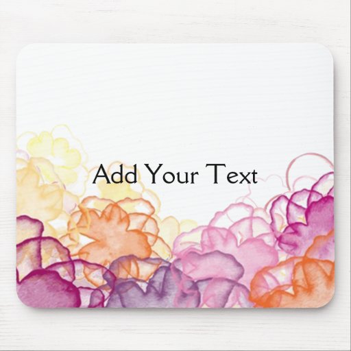 Watercolor Floral in Pink, Purple, and Orange Mouse Pads