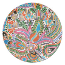 Watercolor Floral Party Plate