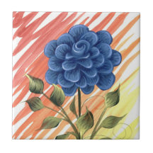 Watercolor Floral Tile 4