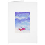 Watercolor Flying Hearts Card