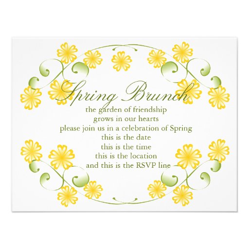 Watercolor Golden Yellow Blooms Personalized Invite