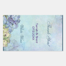 Watercolor Hydrangea - Wine Label  Large 4.5 x 2.7 Stickers
