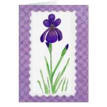 Watercolor Iris Birthday Card