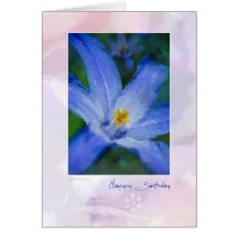 Watercolor Iris Birthday Card