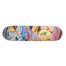 Watercolor Koi Fish Skateboard