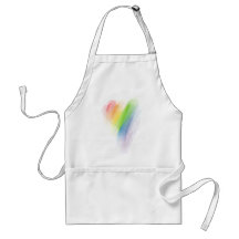 Watercolor Rainbow Heart Aprons
