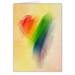 Watercolor Rainbow Heart Card