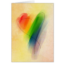 Watercolor Rainbow Heart Card