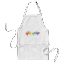Watercolor Rainbow Hearts Apron