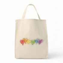 Watercolor Rainbow Hearts Bag