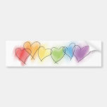 Watercolor Rainbow Hearts Bumper Stickers