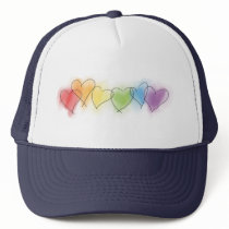 Watercolor Rainbow Hearts