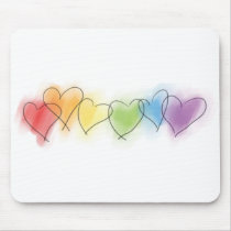 Watercolor Rainbow Hearts