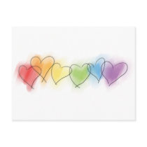 Watercolor Rainbow Hearts