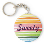 Watercolor rainbow stripes keychain keychains