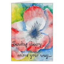 Watercolor Sweetpea Flower Art Get Well Greeting Card