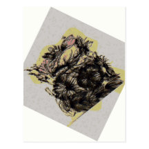Watercolorflowersgreypagerotate Post Card