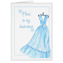 Watercolour bridesmaid greeting card