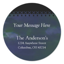 Watercolours with Black Crossed Top Address Labels