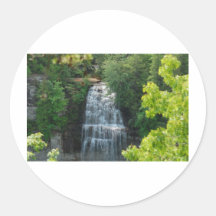 Waterfall 2 round stickers