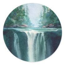 WATERFALL by SHARON SHARPE Round Sticker