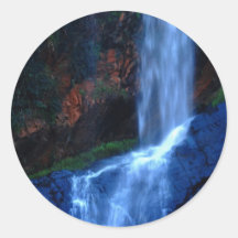 Waterfall Haven Round Stickers
