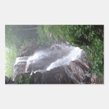 Waterfall in the forest rectangle stickers