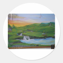 Waterfall Round Sticker