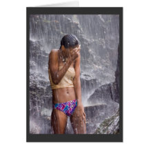 waterfall rush greeting cards