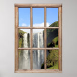 Waterfall View from a Window Poster