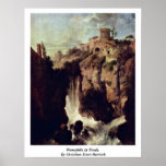 Waterfalls At Tivoli. By Christian Ernst Dietrich Print
