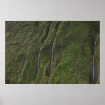 waterfalls na pali coast kauai hawaii poster