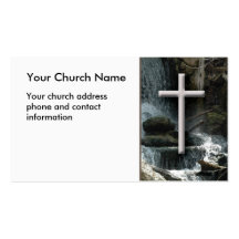 Waterfalls with cross Christian Business Card
