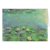 Waterlilies by Monet, Vintage Floral Impressionism Card