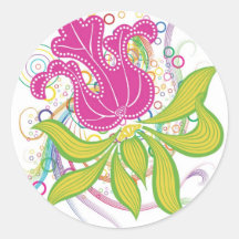 WaterLilly Round Sticker