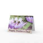 Waterlily Bumblebees Mothers Day Card