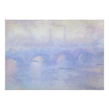 Waterloo Bridge, Effect of Mist by Claude Monet Custom Invites