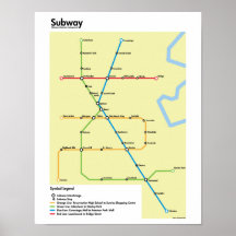 Waterloo Region Subway Map (Fictional) Posters
