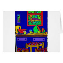 Watermellon Kitchen by Piliero Greeting Card