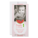 Watermelon Bite Birthday Invitation Announcement Customized Photo Card