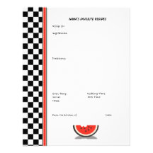 Watermelon Chequered Custom Recipe Page (unlined) Letterhead Design