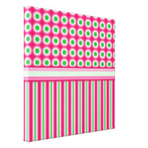 Watermelon Dots & Stripes Gallery Wrapped Canvas