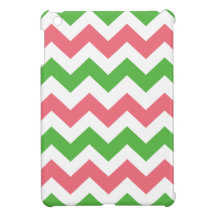 watermelon pink and green chevron case for the iPad mini