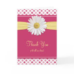 Watermelon Pink Polka Dot Wedding Thank You Card