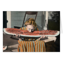 Watermelon vintage photo card cards