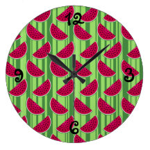 Watermelon Wedges Pattern Round Wall Clock