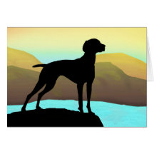 Waterside Vizsla t-shirts, apparel & gift Greeting Card