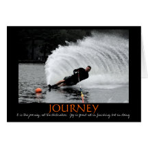 Waterskiing motivation card (B&W tinted)