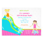 Waterslide Water Party Birthday Invitations