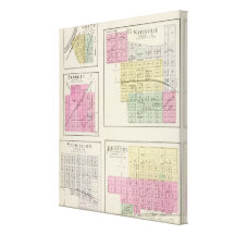 Waterville, Beattie, Oketo, and Barrett, Kansas Stretched Canvas Print